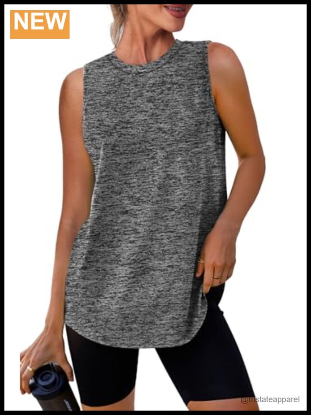 Womens Workout Tank Top Sleeveless Loose Fit Polyester Spandex Athletic Yoga